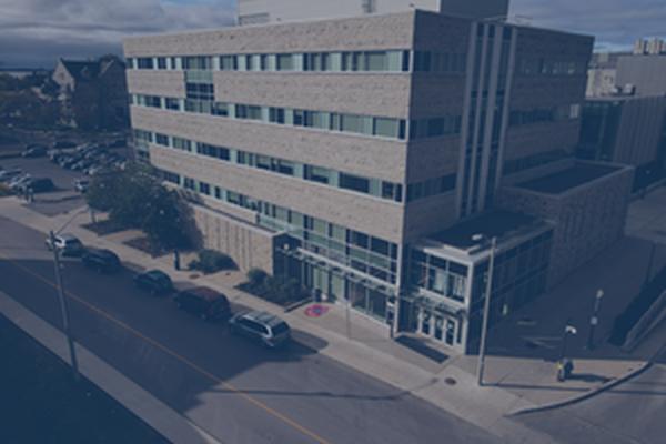 aerial view of SKHS building on a sunny summer day